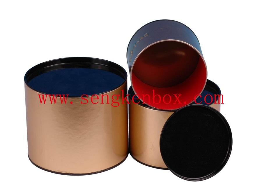 Colorful Liner Flat Metal Top Paper Gift Packaging Cans