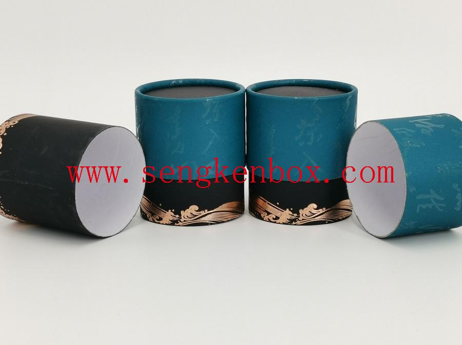 Blue Telescoping Two Pieces Lid and Base Paper Tube Packaging