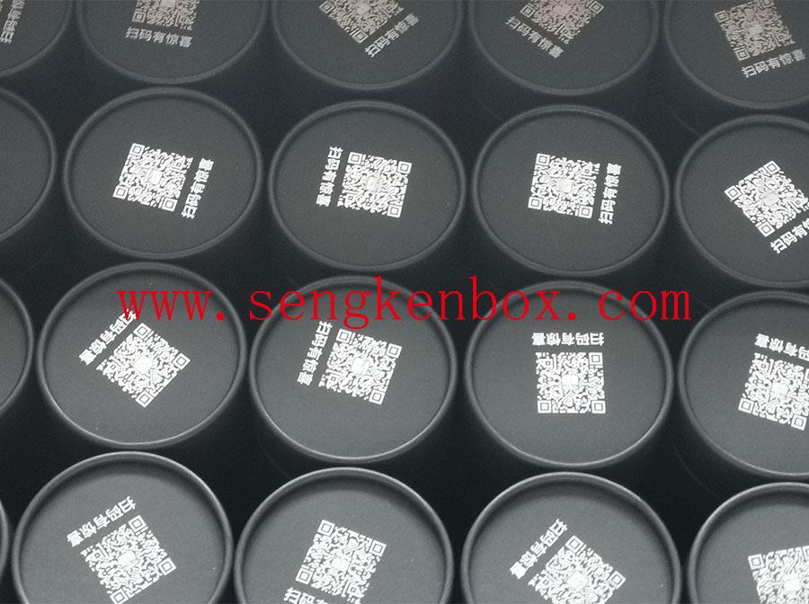 Custom two-dimensional code round paper tea packaging cans