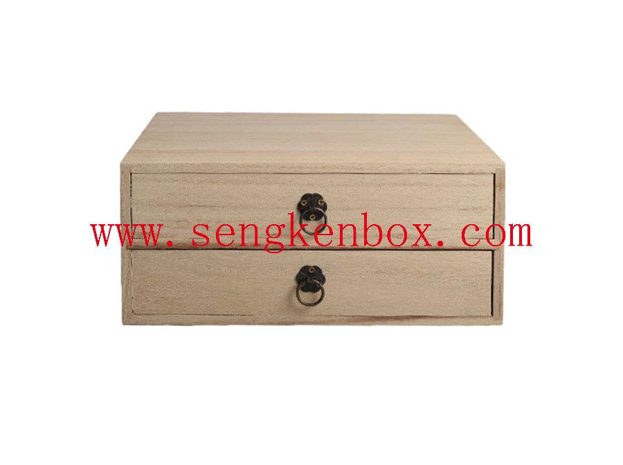 Double Drawer Storage Packaging Wooden Box