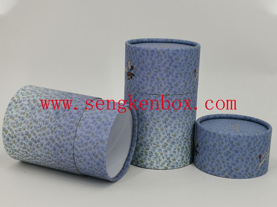 Small Light Blue Flowers Paper Tube