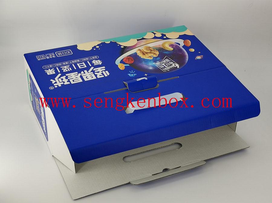 Foldable Paper Box With Plastic Handles