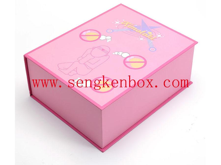 Roze vouwpapier geschenkdoos