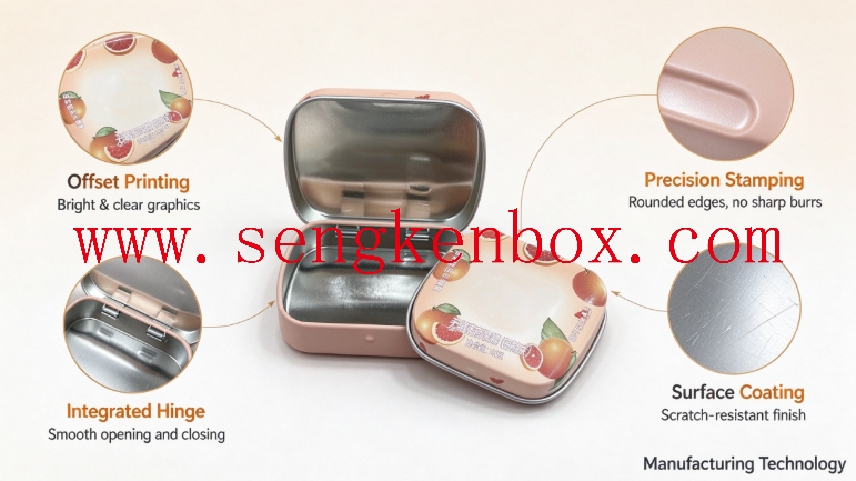 Portable Flip Lid Metal Tin Portable Flip Lid Metal Tin