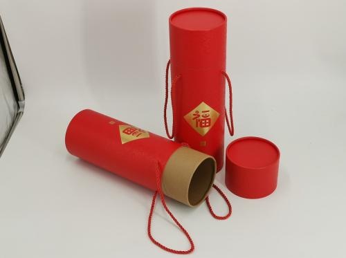 Round Painting Packaging Paper Tube with Rope