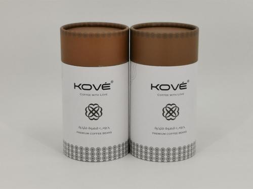 OEM en ODM Food Grade Brown Double Lids Paper Tube Coffee Packaging te koop