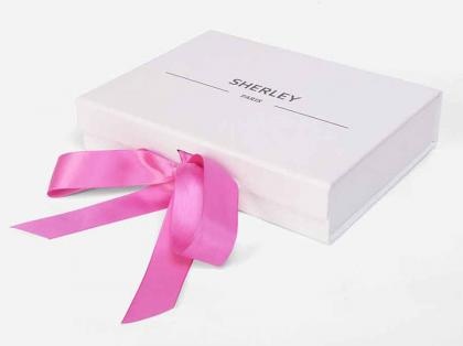 Custom Printed Clothes Ribbon Book Shape Box