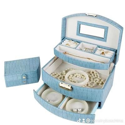 OEM en ODM Hot Selling Style Jewelry Storage Leather Box with Custom Printed Logo te koop