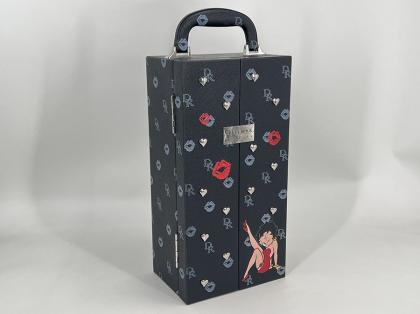 OEM en ODM Black Double Open Leather Box with Handle te koop