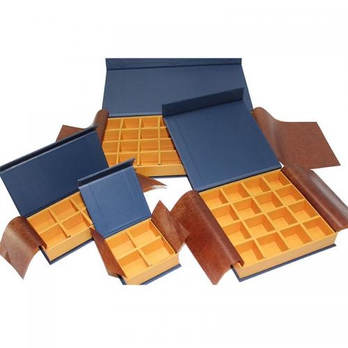 OEM en ODM Magnetic Paper Chocolate Packaging Gift Boxes With Divider Cardboard te koop