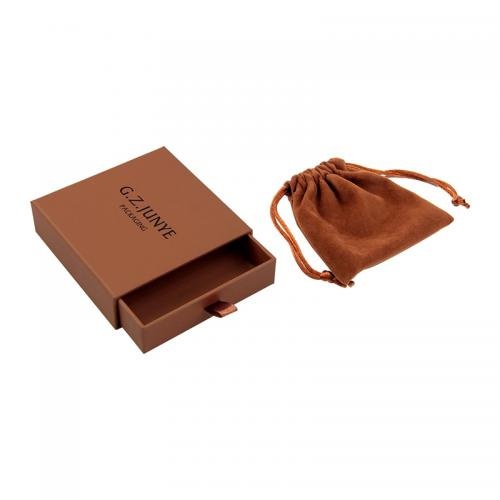 OEM en ODM Custom brown luxury drawer jewelry packaging box with logo te koop