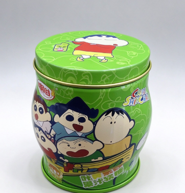 Crayon Shin-Chan Taille Trommel Vormige Blikken Doos: Aangepaste Tekenfilm Voedselkwaliteit Blikken Verpakking Voor Snoep 